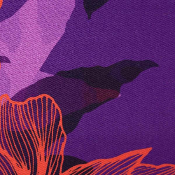Viskose Flamingo Flowers by Thorsten Berger orange Blüten, lila bunt